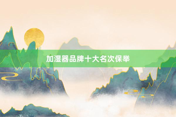 加湿器品牌十大名次保举